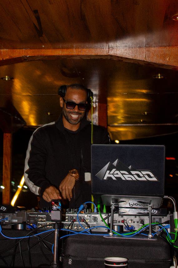 DJ playing behind the decks